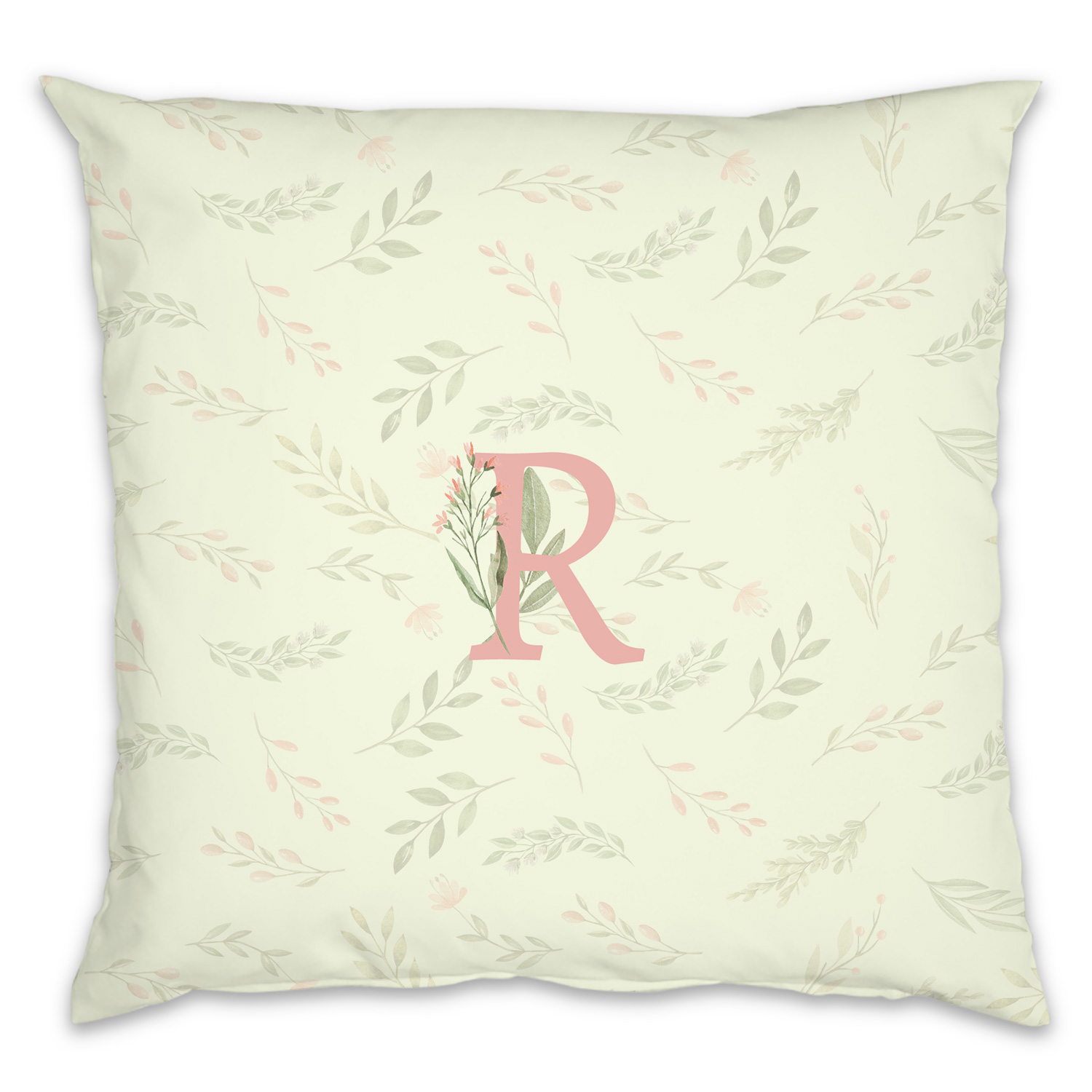 Kissen mit Namen - Initiale Rosa