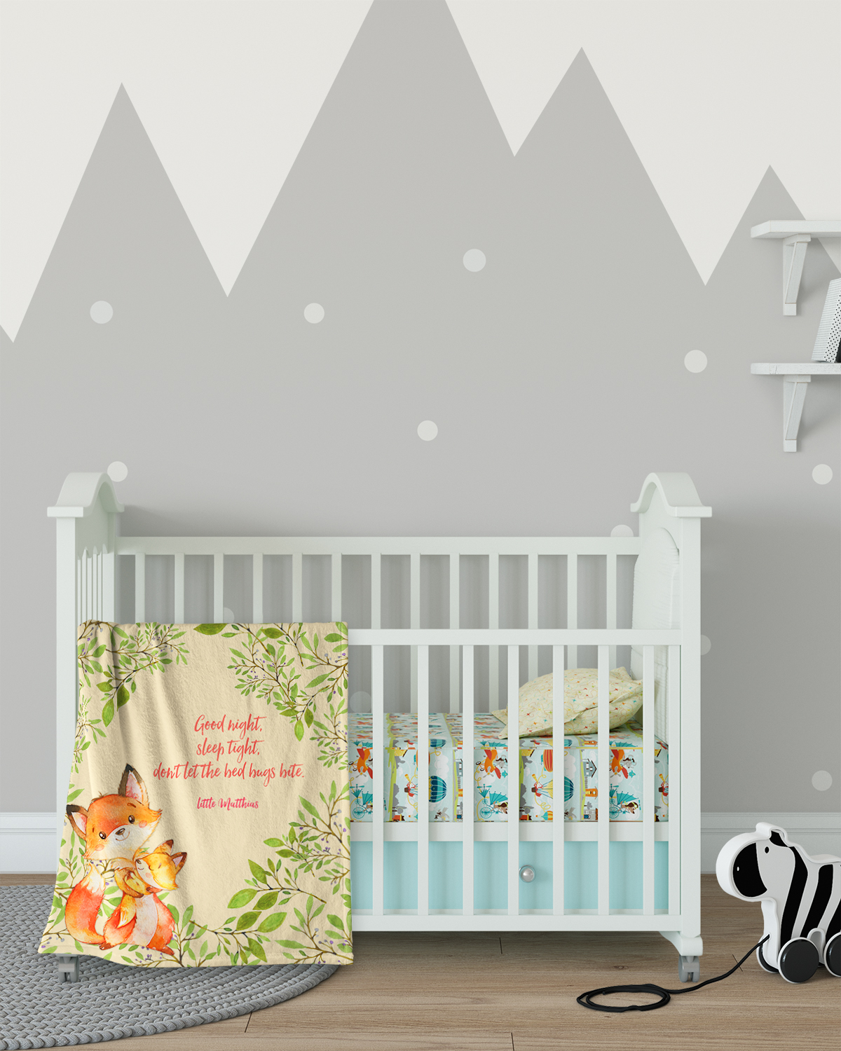 Good night, sleep tight - Babydecke mit Namen