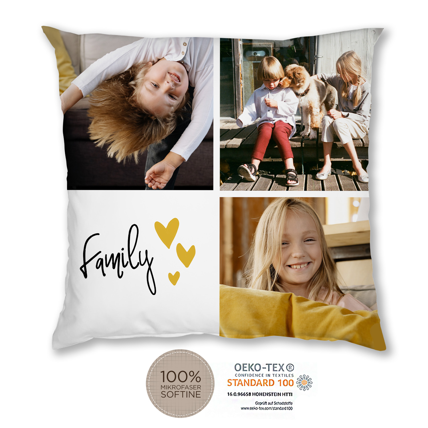 Kissenbezug  aus Mikrofaser Softine 80 x 80 cm, Selbst gestalten