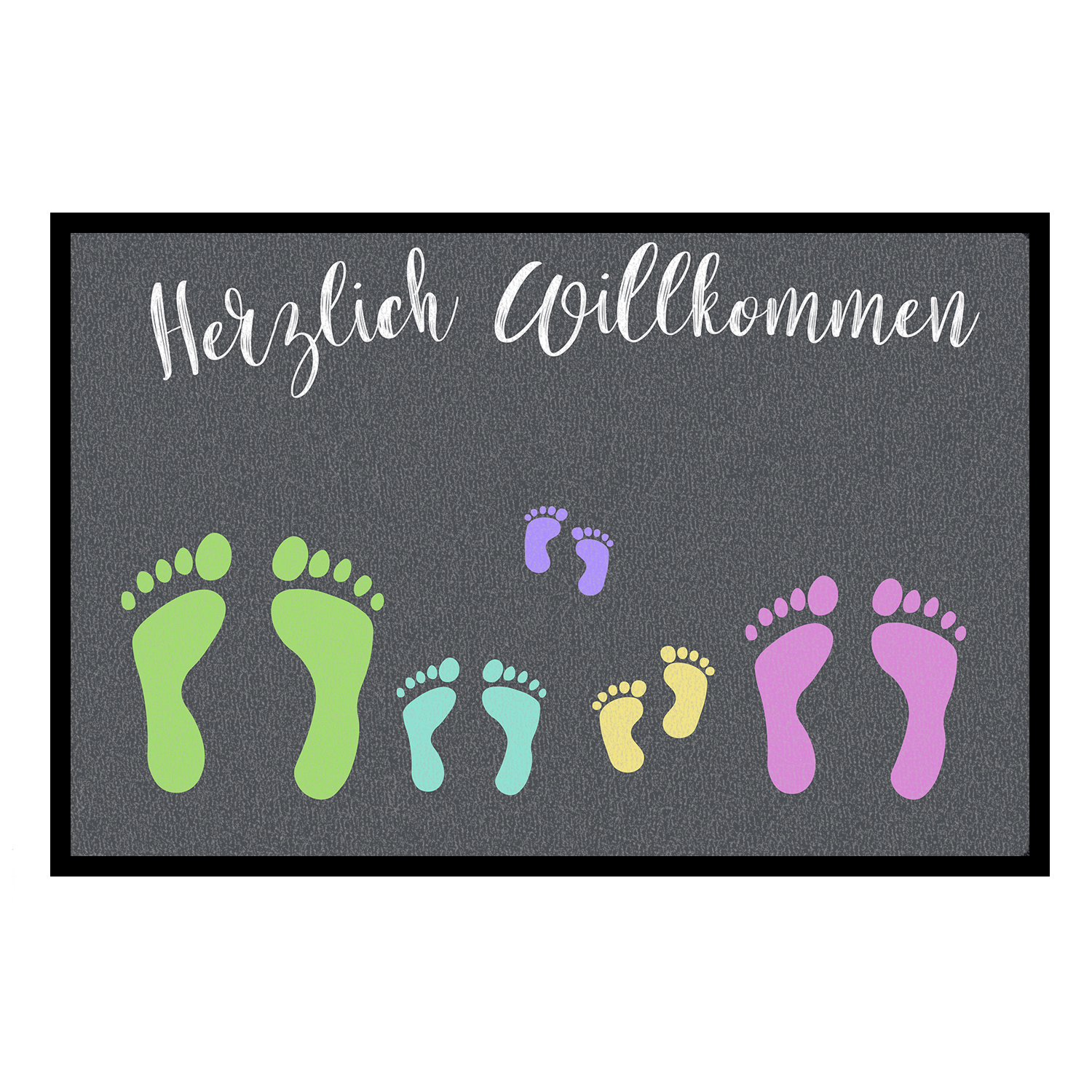 Fußabdrücke - 2 Erwachsene, 3 Kinder