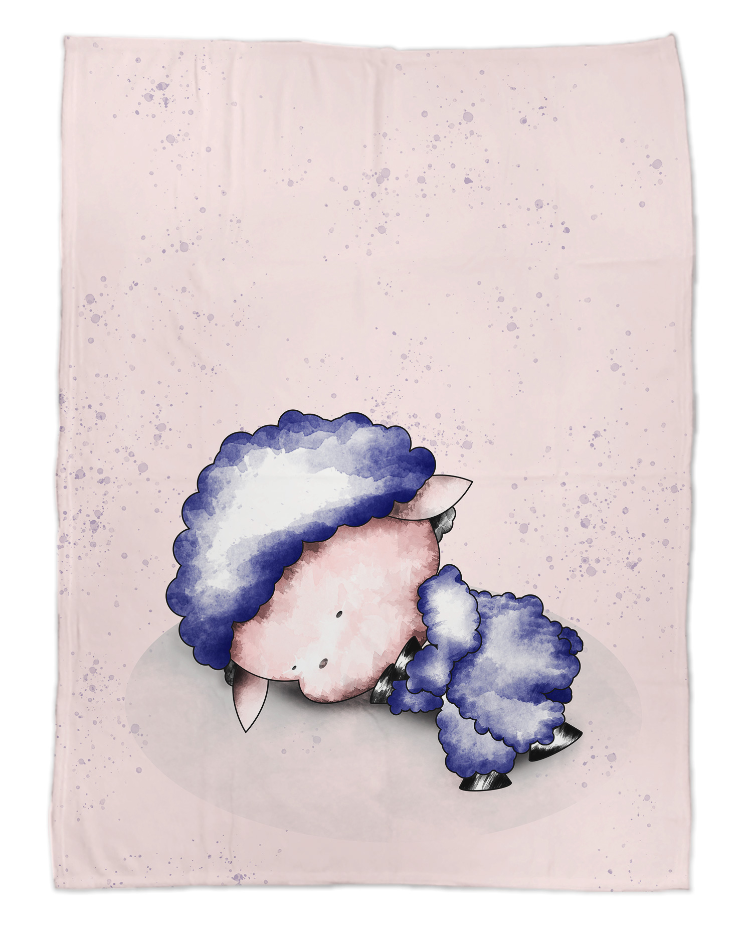 Little sheep - Babydecke mit Namen