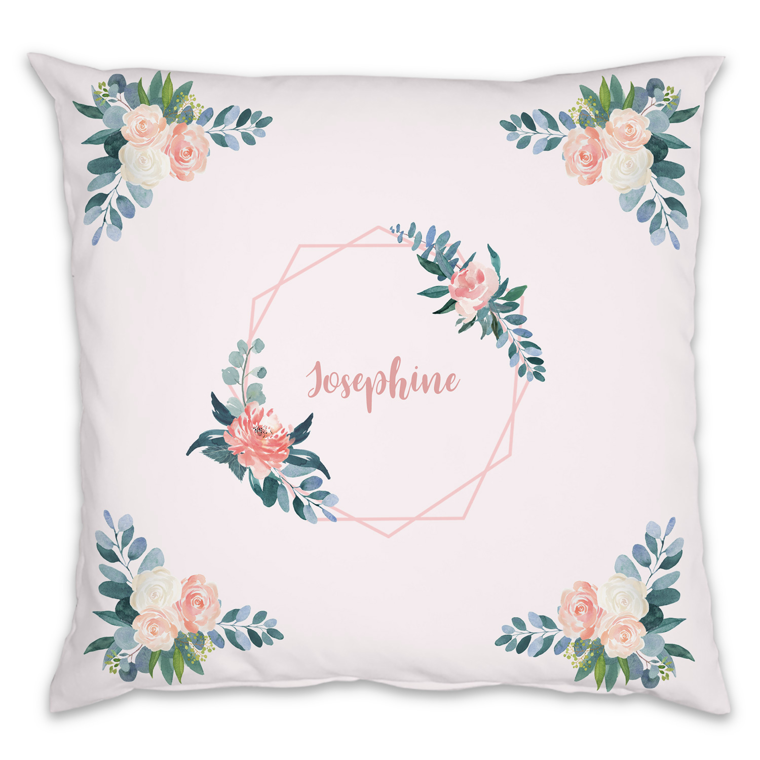 Rosenmuster - Kinderkissen mit Namen