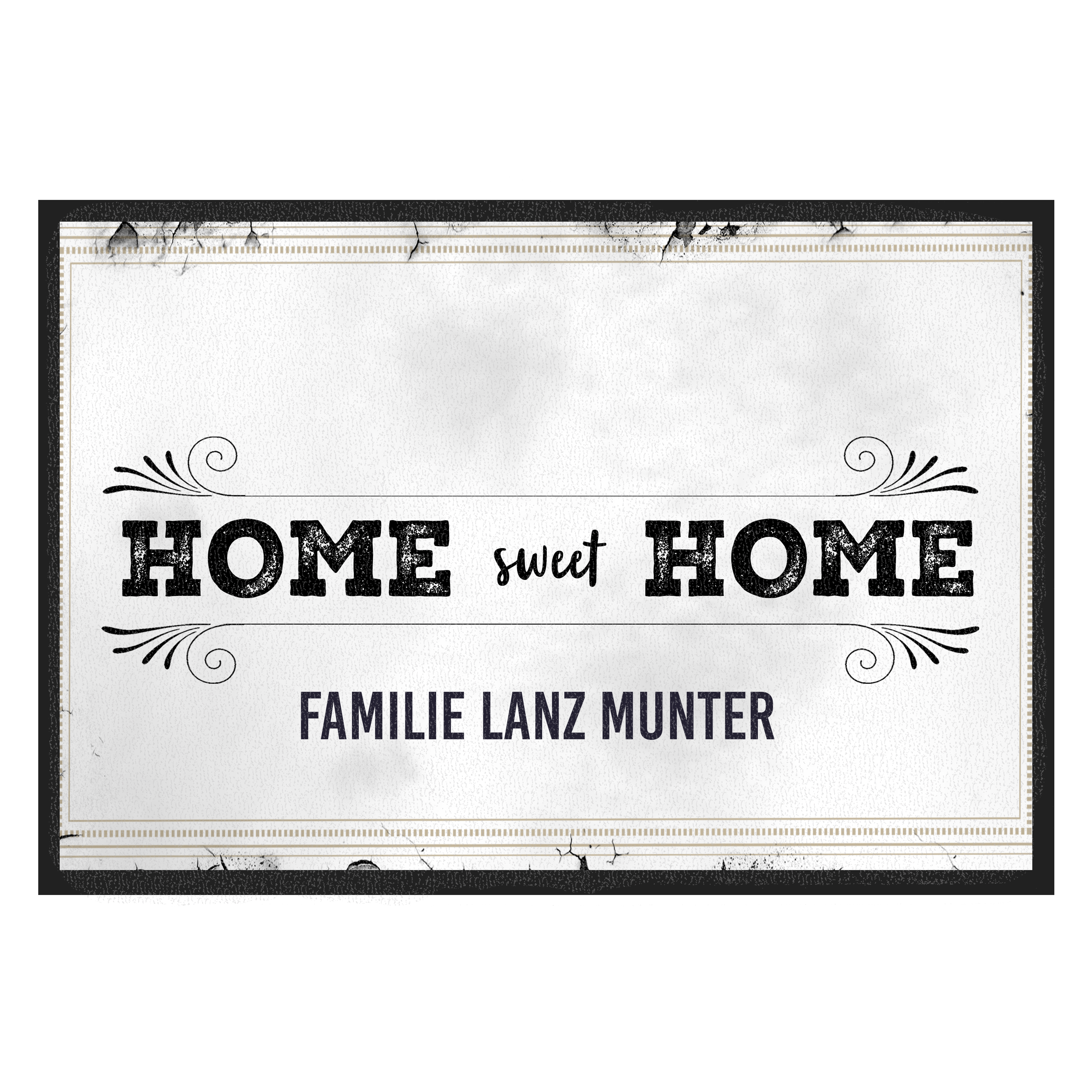 Türmatte mit Familiennamen - Home sweet home