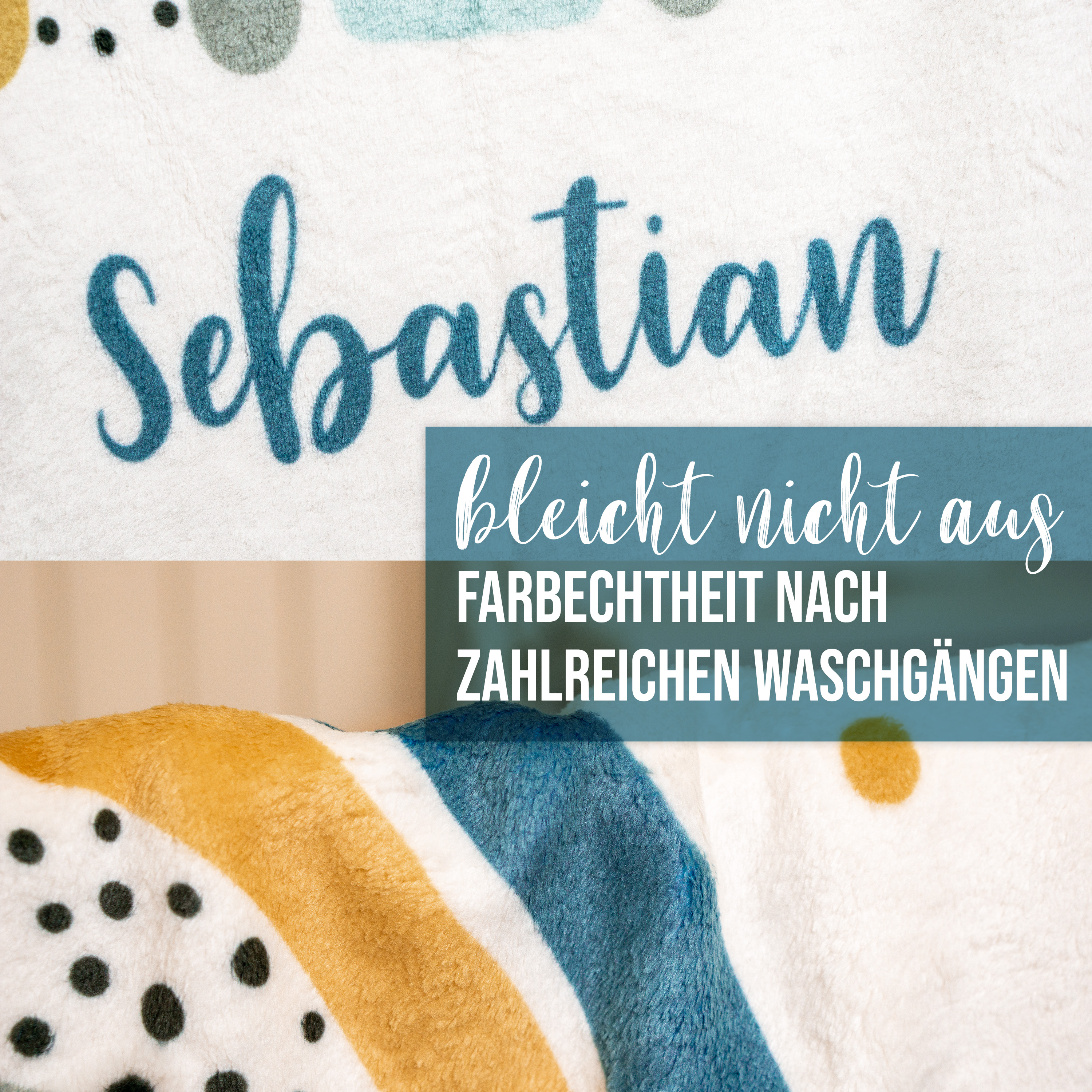 Flauschige Kuscheldecke 75x100cm mit Namen oder Text personalisierbar im Design Regen Sternchen