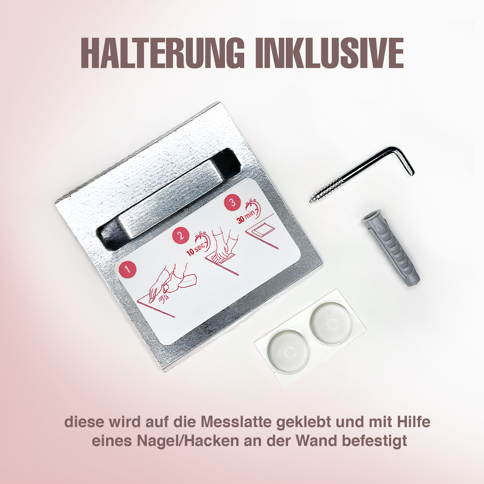 Messlatte für Kinder personalisiert mit Namen und eigenen Texten - Design Regenbogen Sternchen