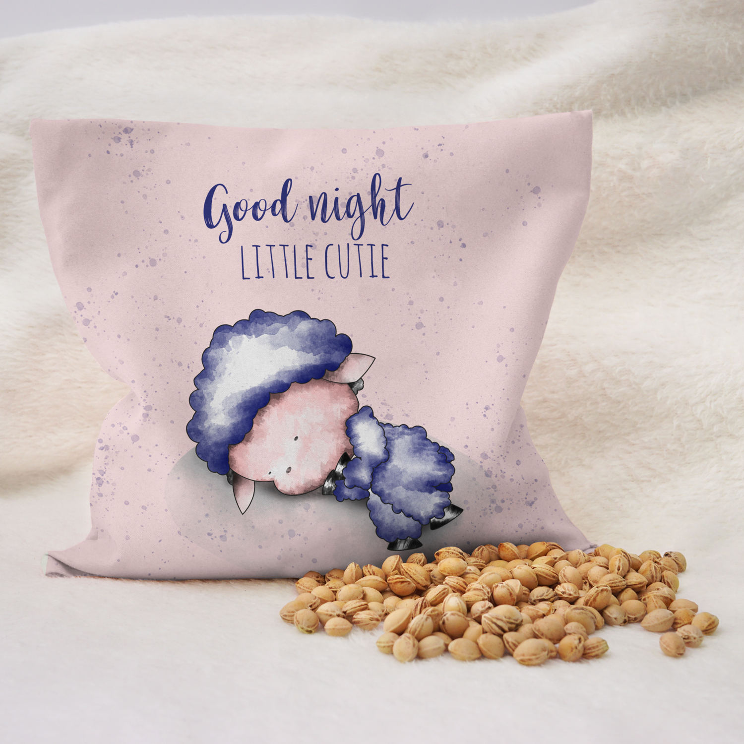 Little sheep - Kirschkernkissen mit Text