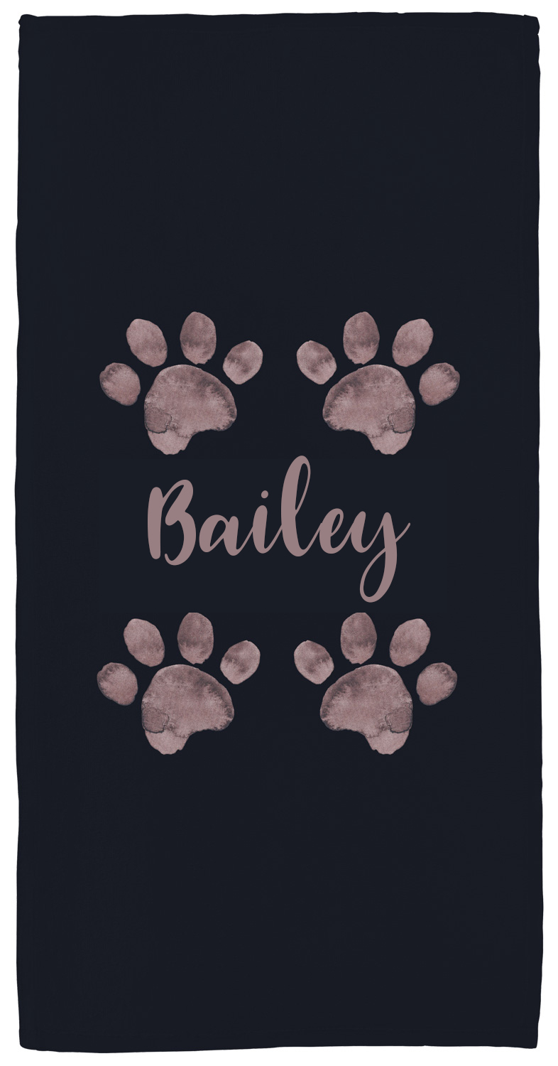 Pfoten braun - Handtuch mit Namen