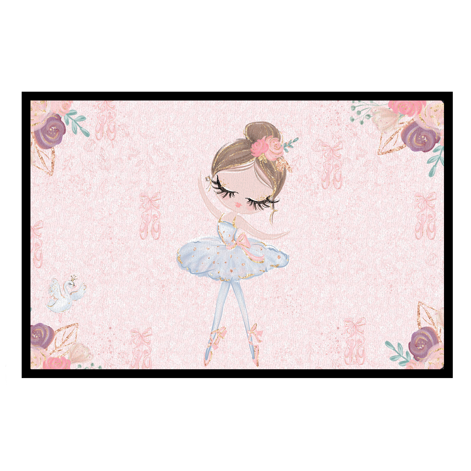 Kinderfußmatte mit deinem Wunschtext - Ballerina 1