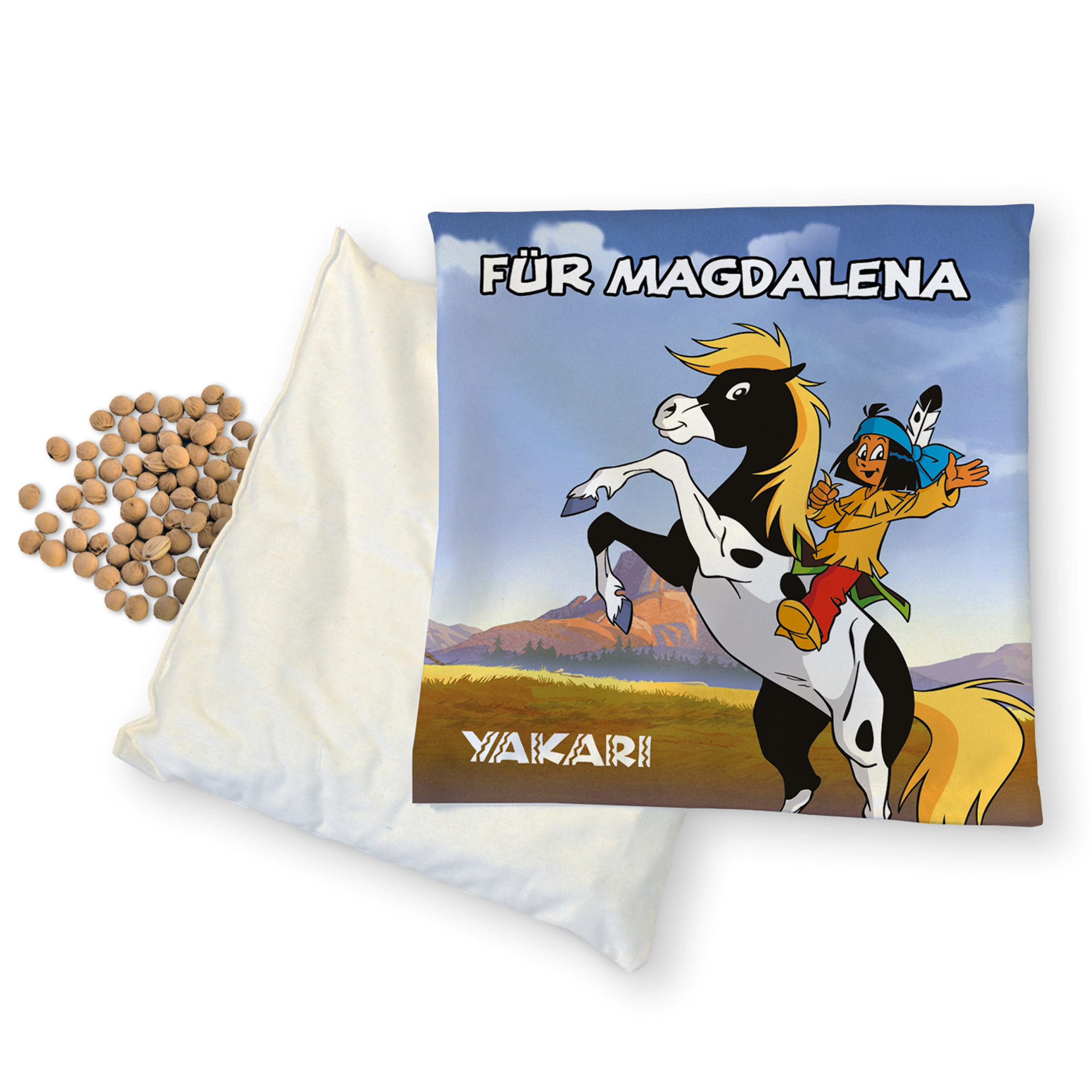 Yakari Kirschkernkissen 19x19cm Design Pasade mit Pferd