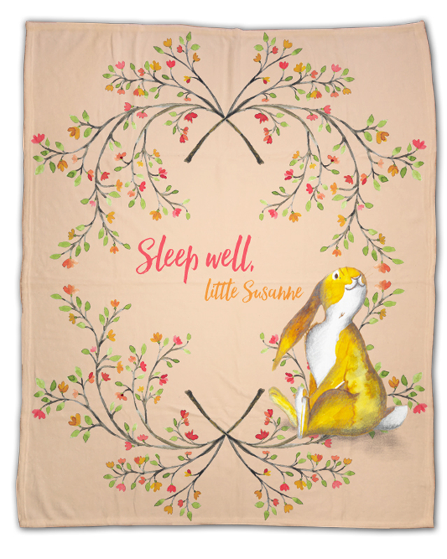 Häschen - Babydecke mit Namen