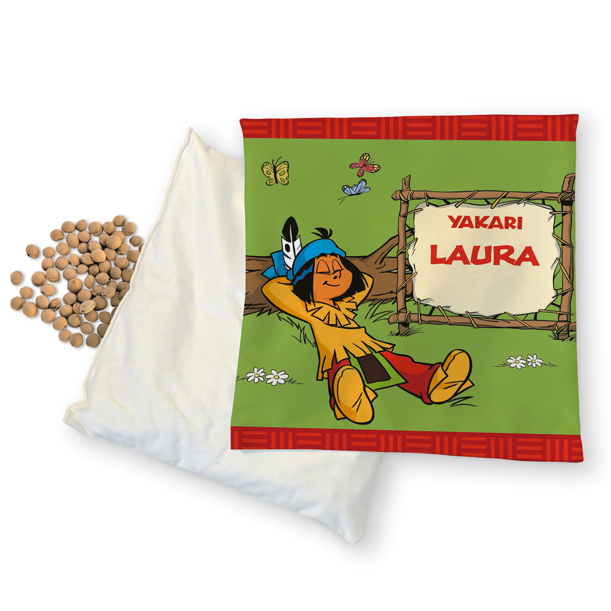 Yakari Kirschkernkissen 19 x 19 cm Design Yakari in der Natur