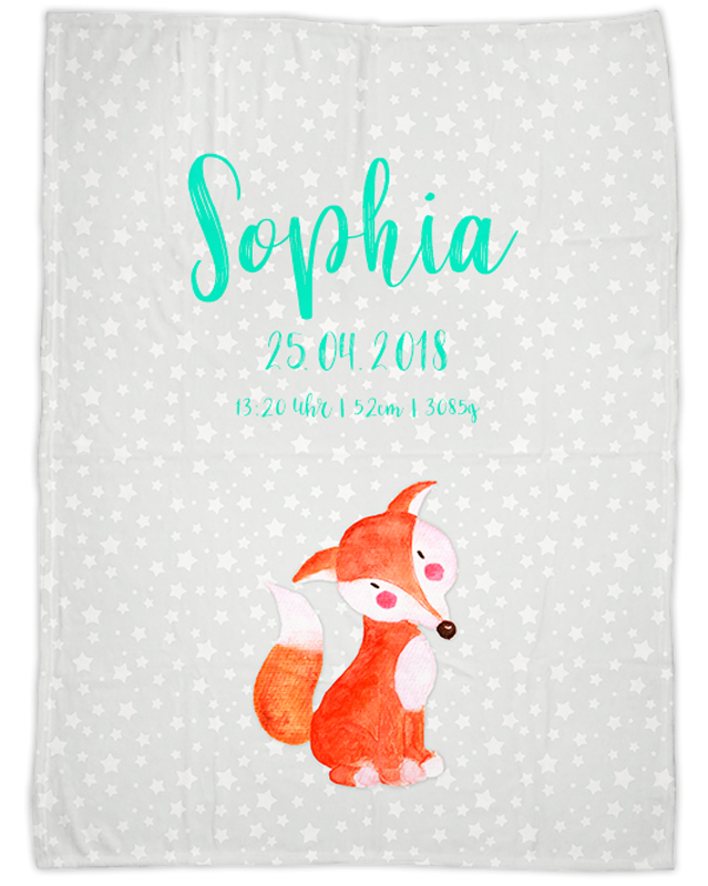 Fuchs - Babydecke mit Namen