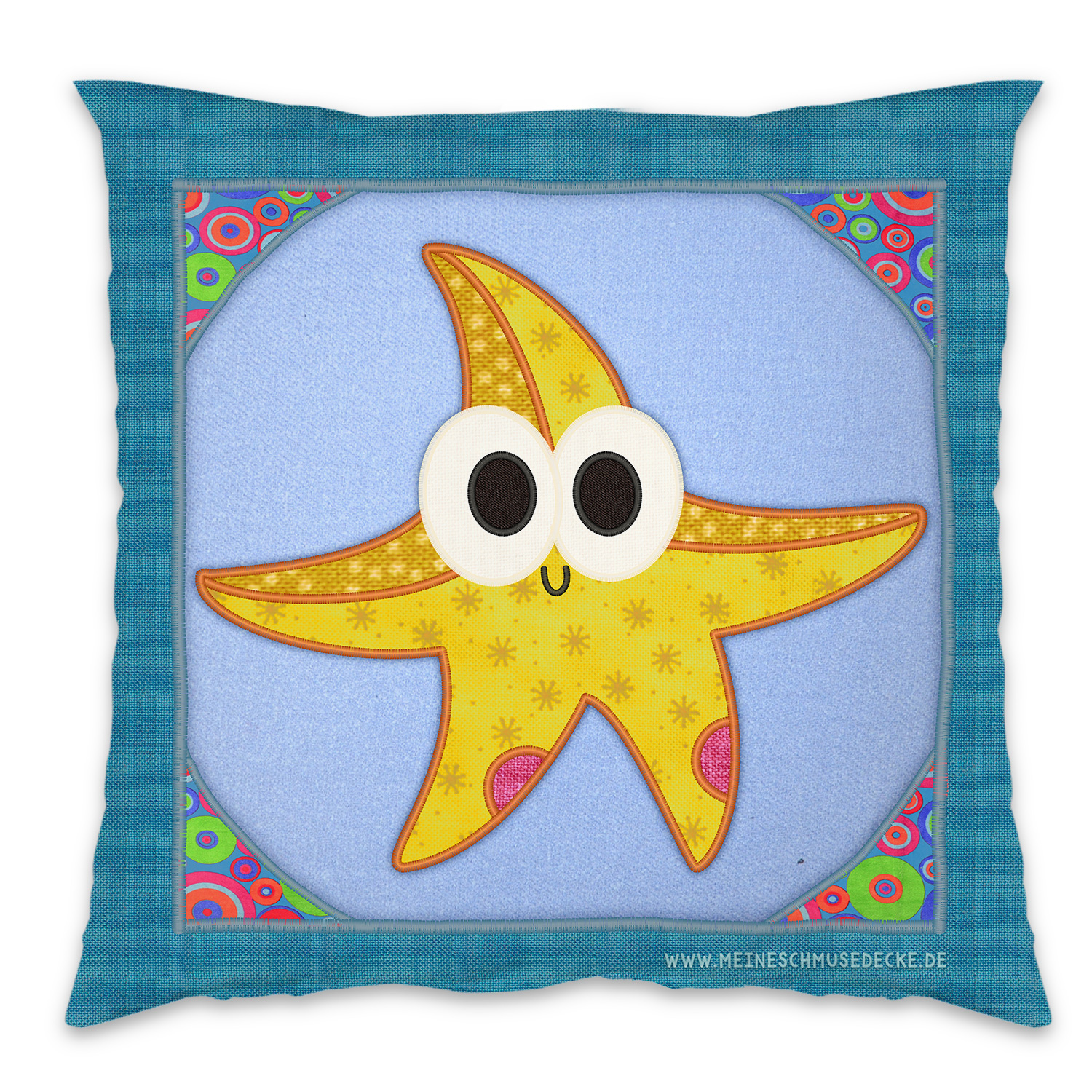 Kissen 40 x 40 cm - Design Meine Schmusedecke Seestern (+ Namen)