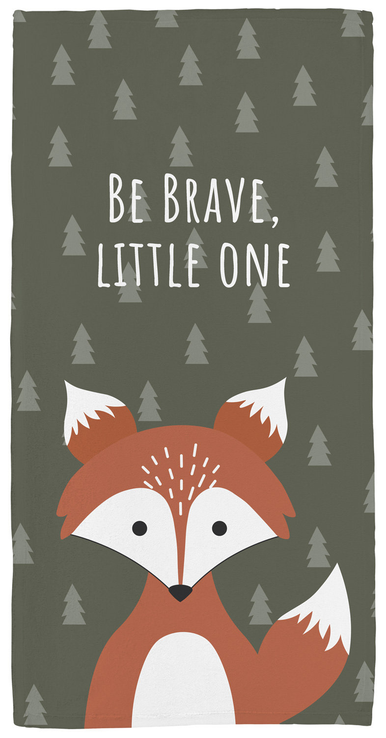 Handtuch mit Namen personaliserbar im Design Fuchs in the woods in drei Größen