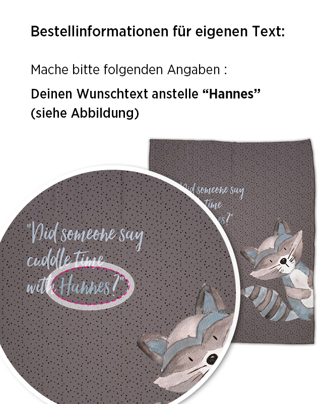 Cuddly raccoon - Babydecke mit Namen