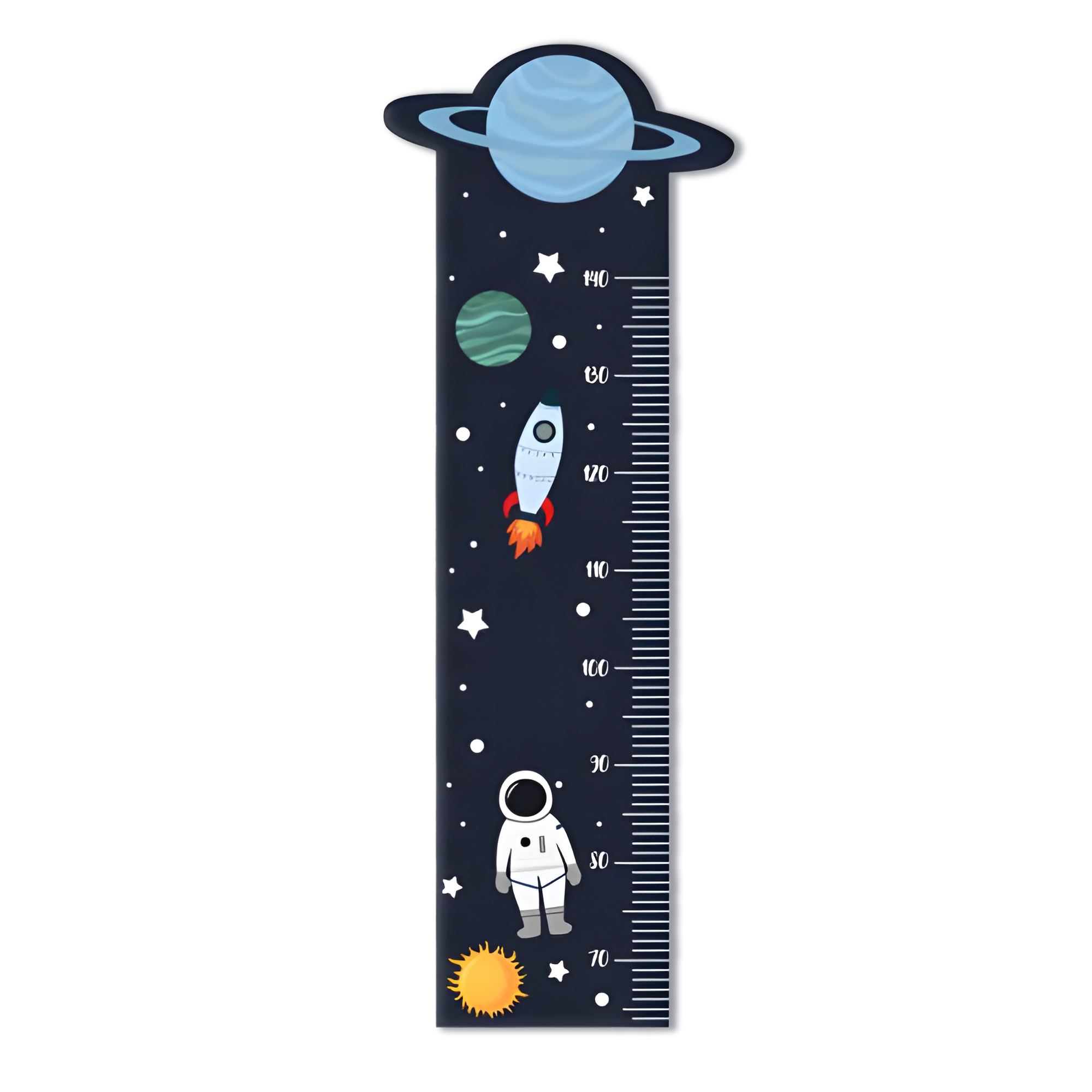 Messlatte für Kinder personalisiert mit Namen und eigenen Texten - Design Astronaut