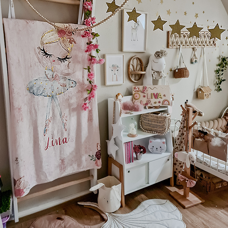 Ballerina 3 - Babydecke mit Namen