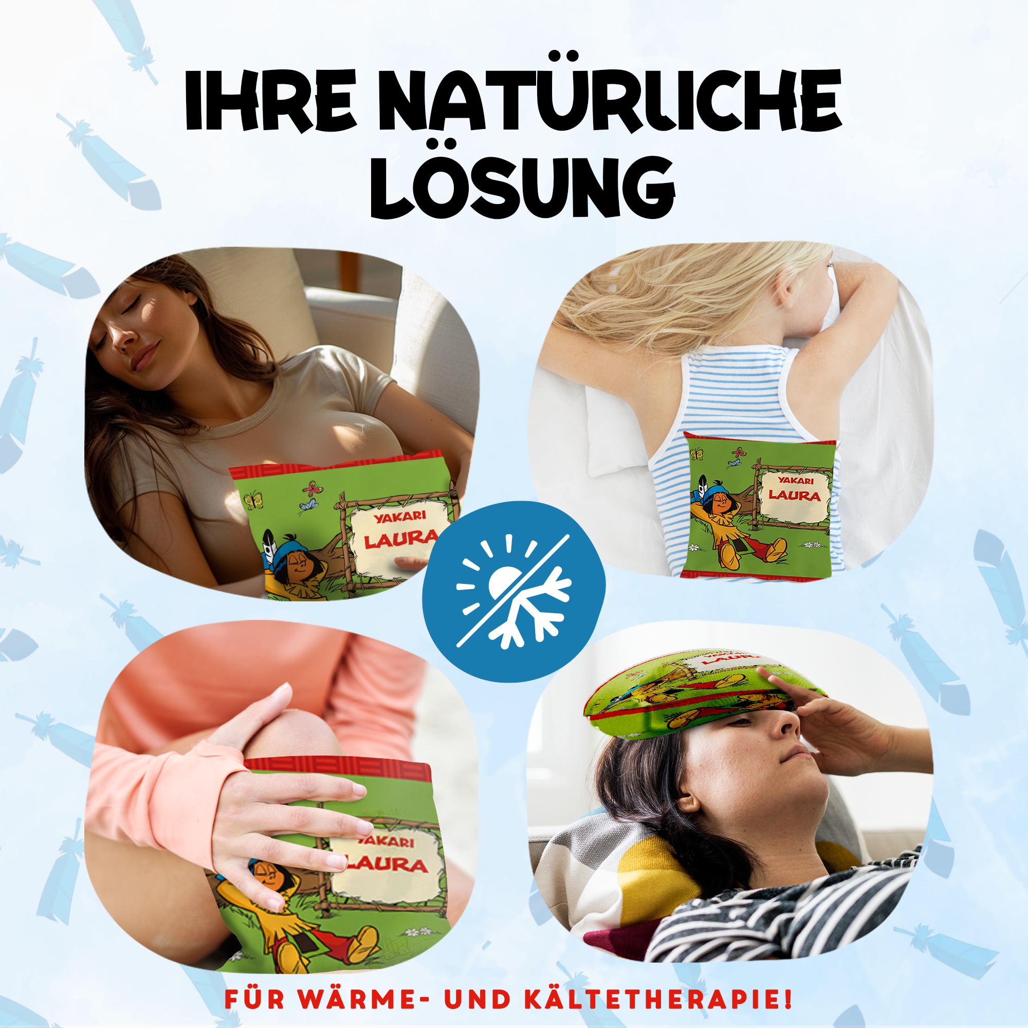 Yakari Kirschkernkissen 19 x 19 cm Design Yakari in der Natur