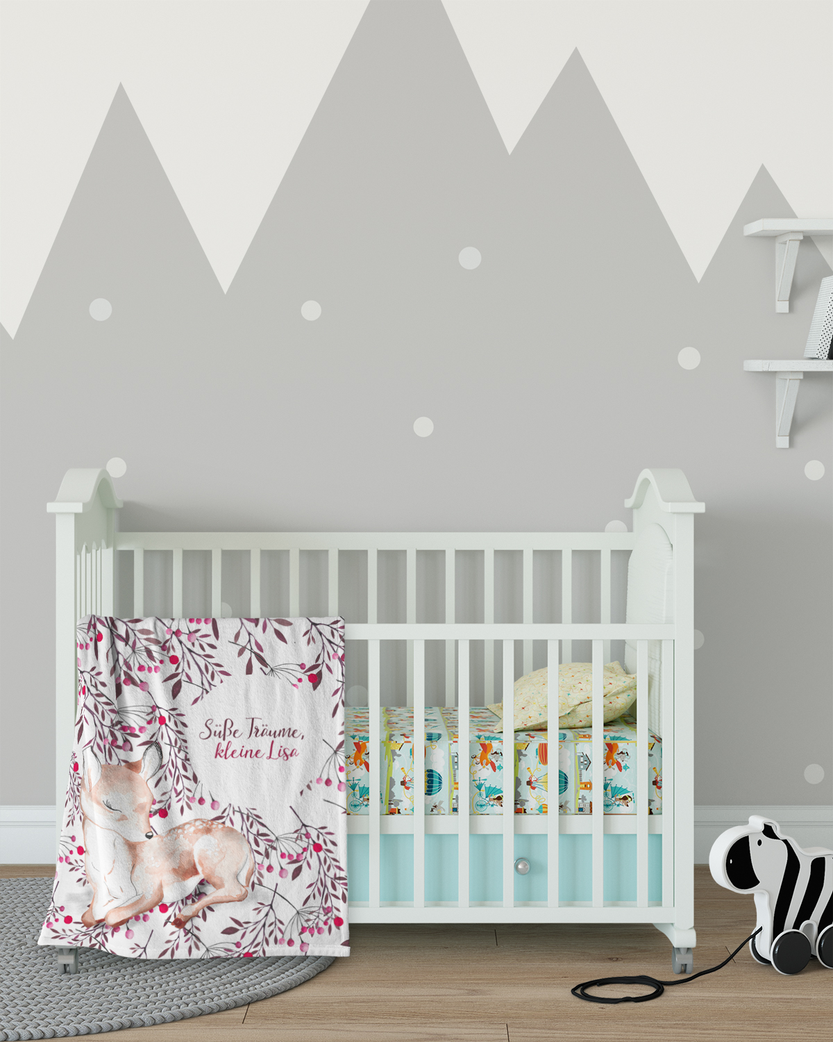 Rehlein - Babydecke mit Namen