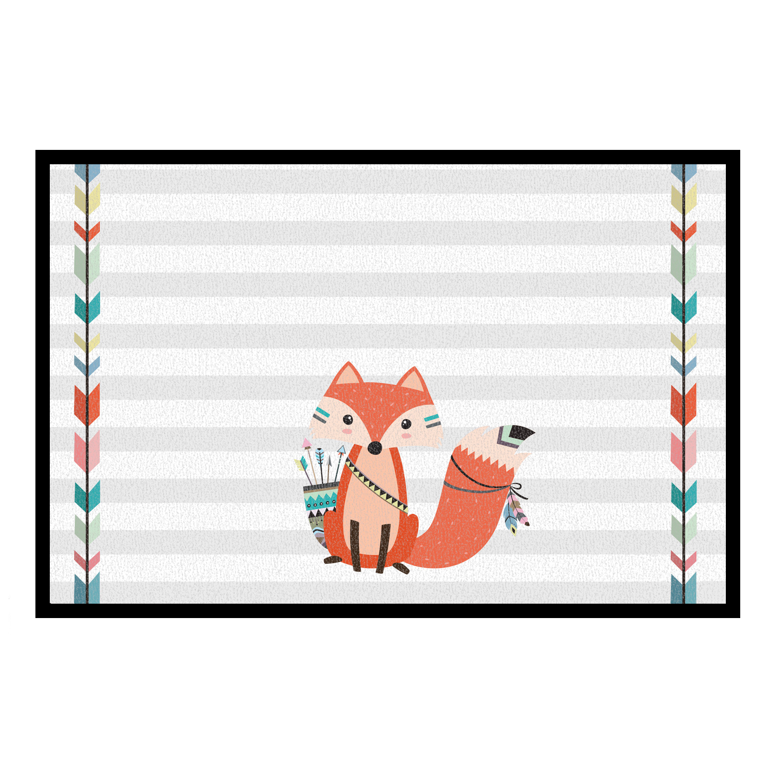 Türmatte für Kinder mit Namen - Be brave Fuchs