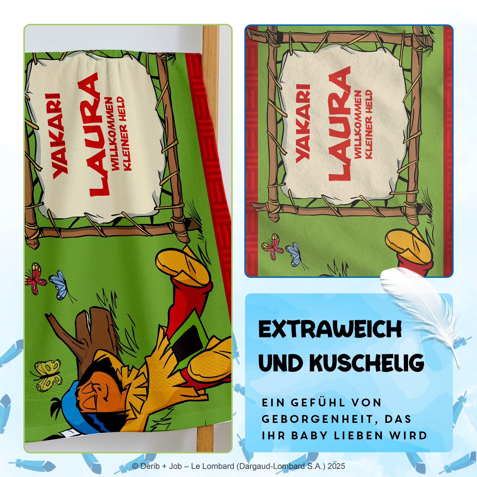 Yakari Handtuch 50x100 cm mit dem Design Yakari ruht in der Natur