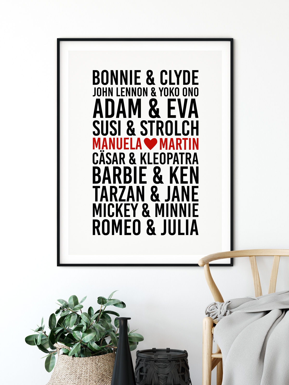 Romeo & Julia - Poster mit Namen