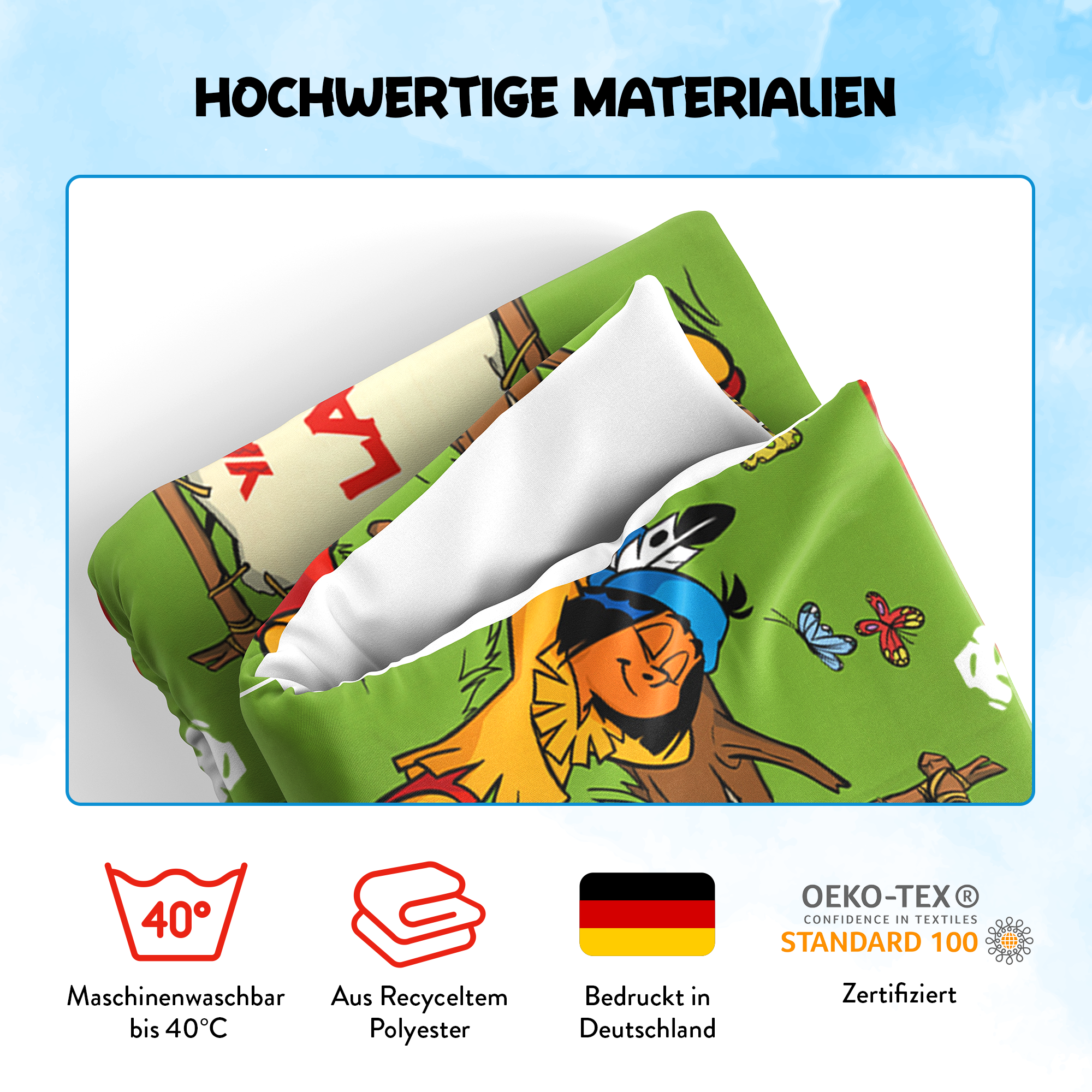 Yakari Kuscheldecke 75 x 100 cm mit dem Design Yakari ruht in der Natur