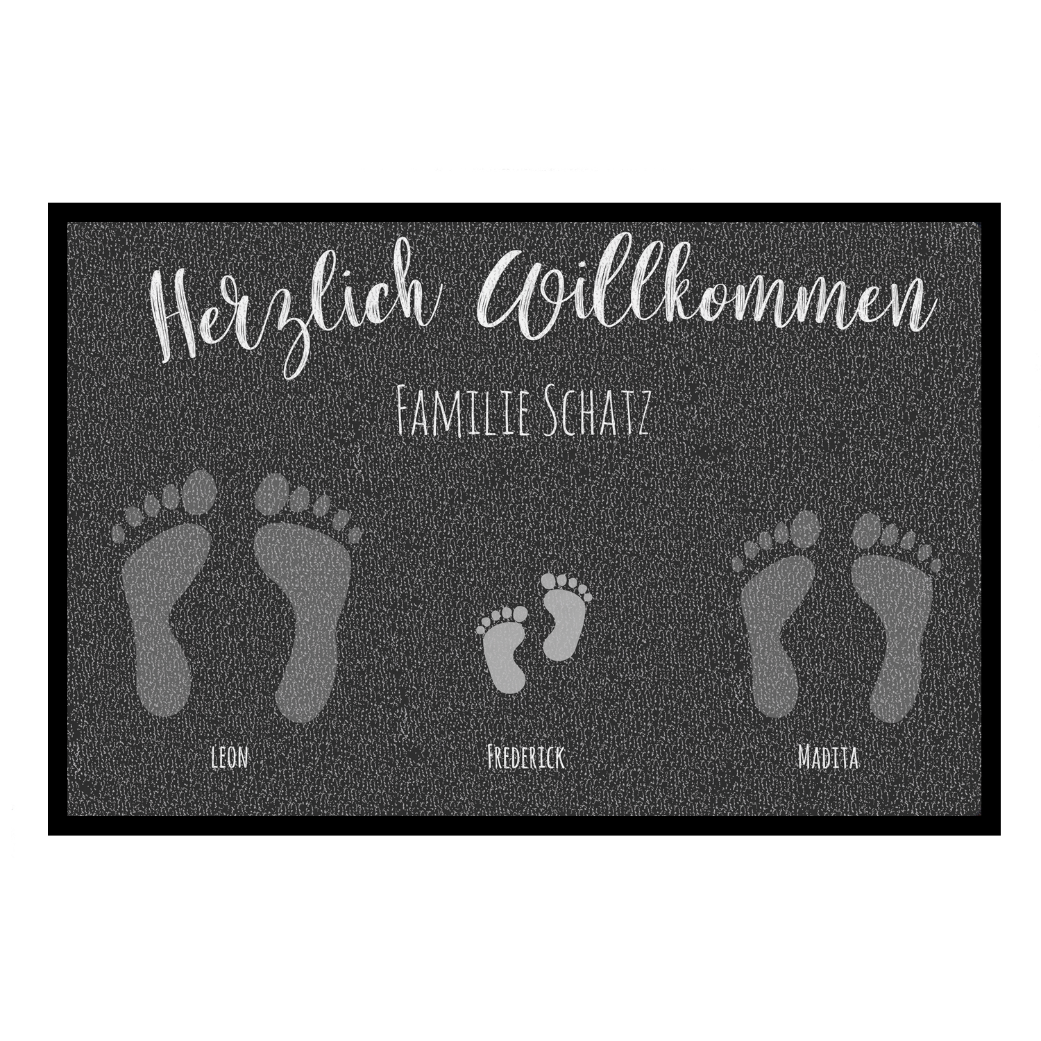 Fußabdrücke - 2 Erwachsene, 1 Kind