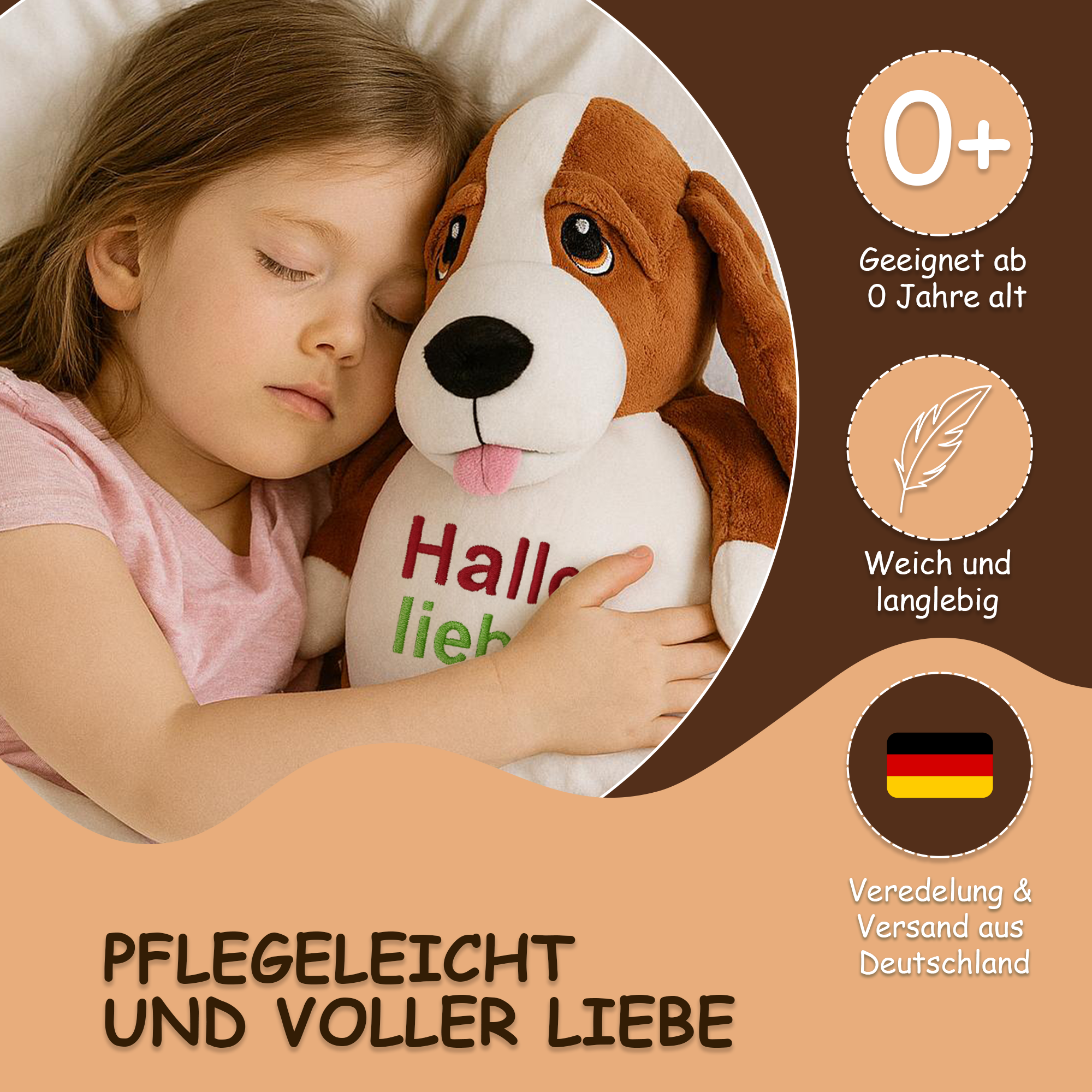 Jagdhund Dennis mit hochwertigem Stick für eure Kleinen