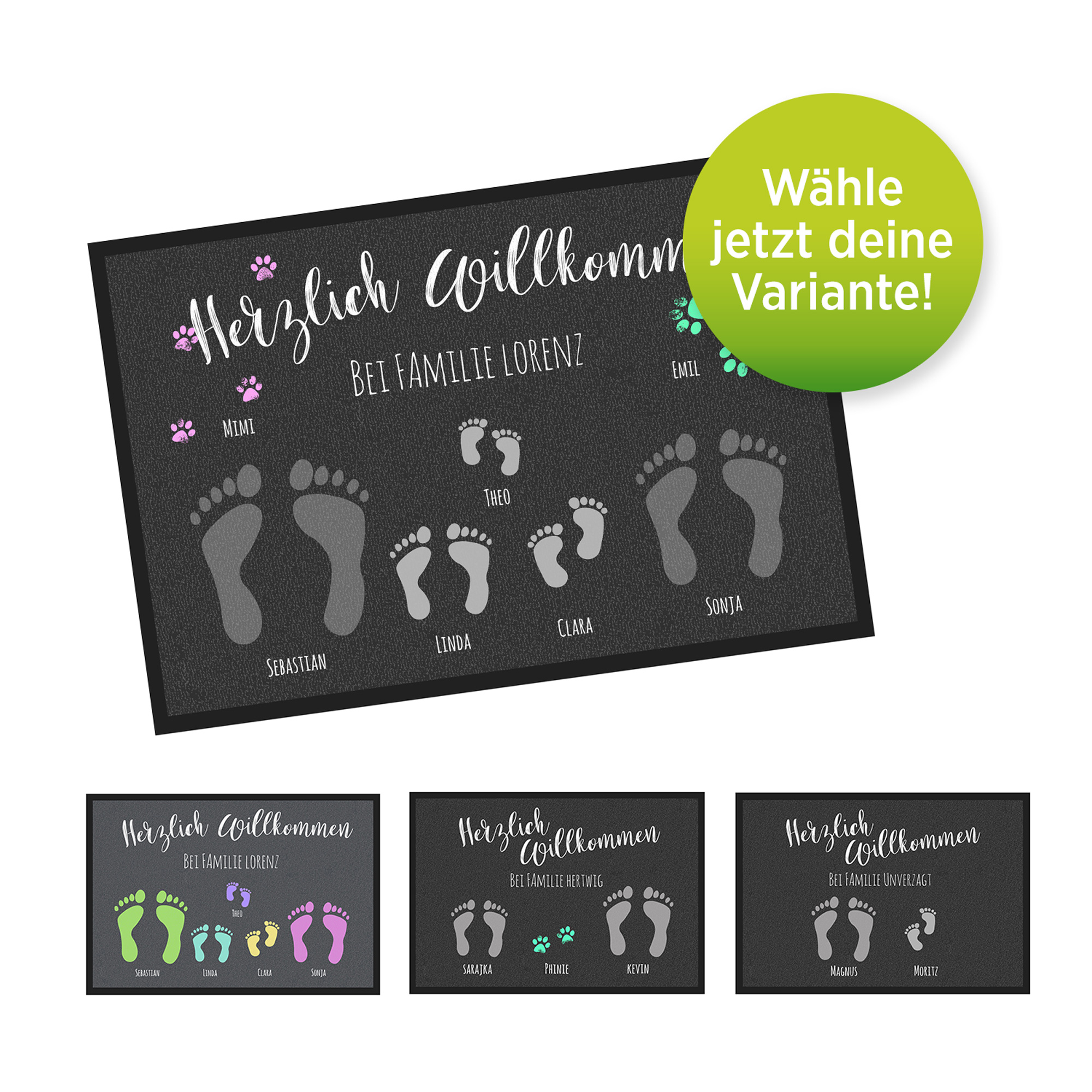 Wähle deine Fußabdruck Variante