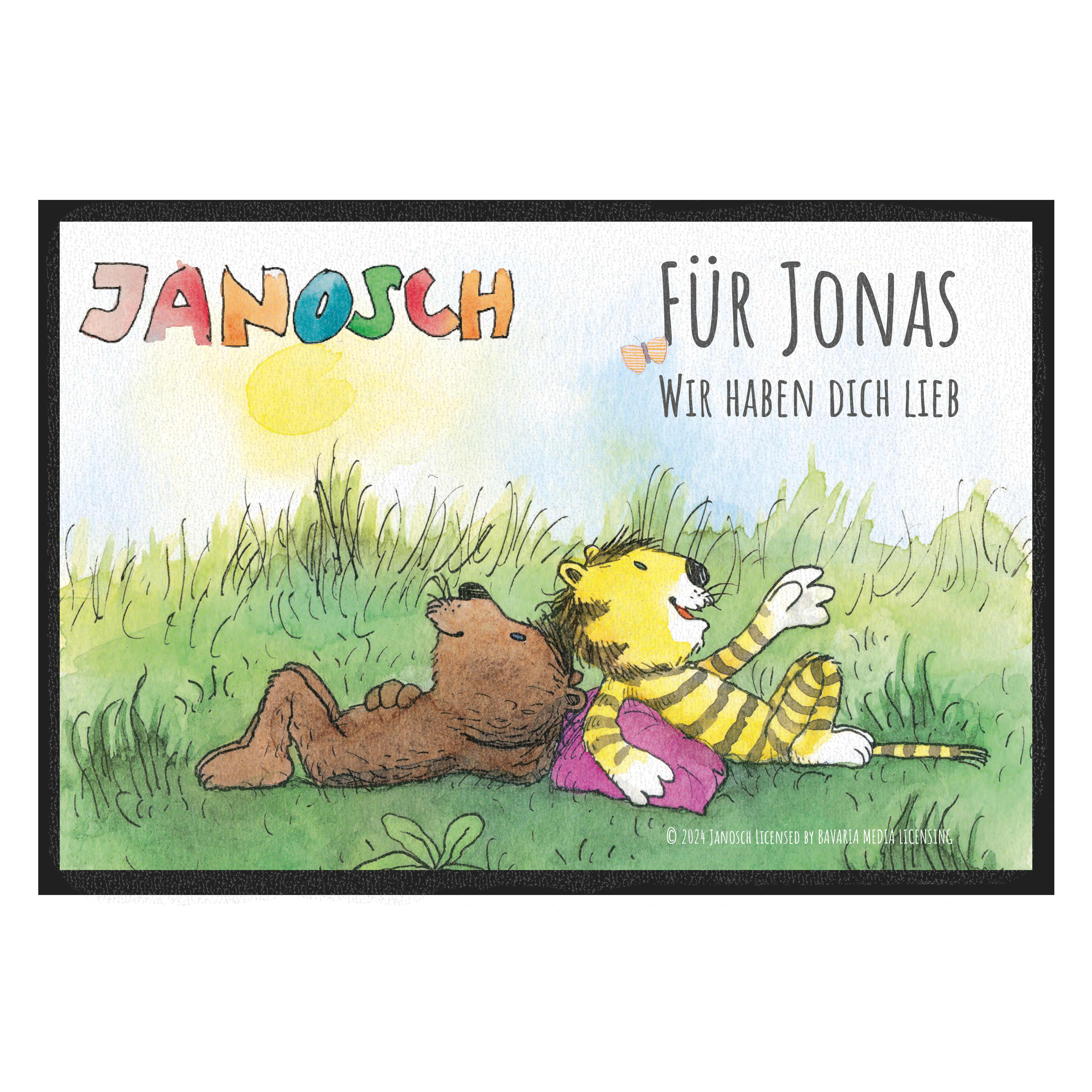 Janosch - Wiese und Schmetterlinge - Fußmatte
