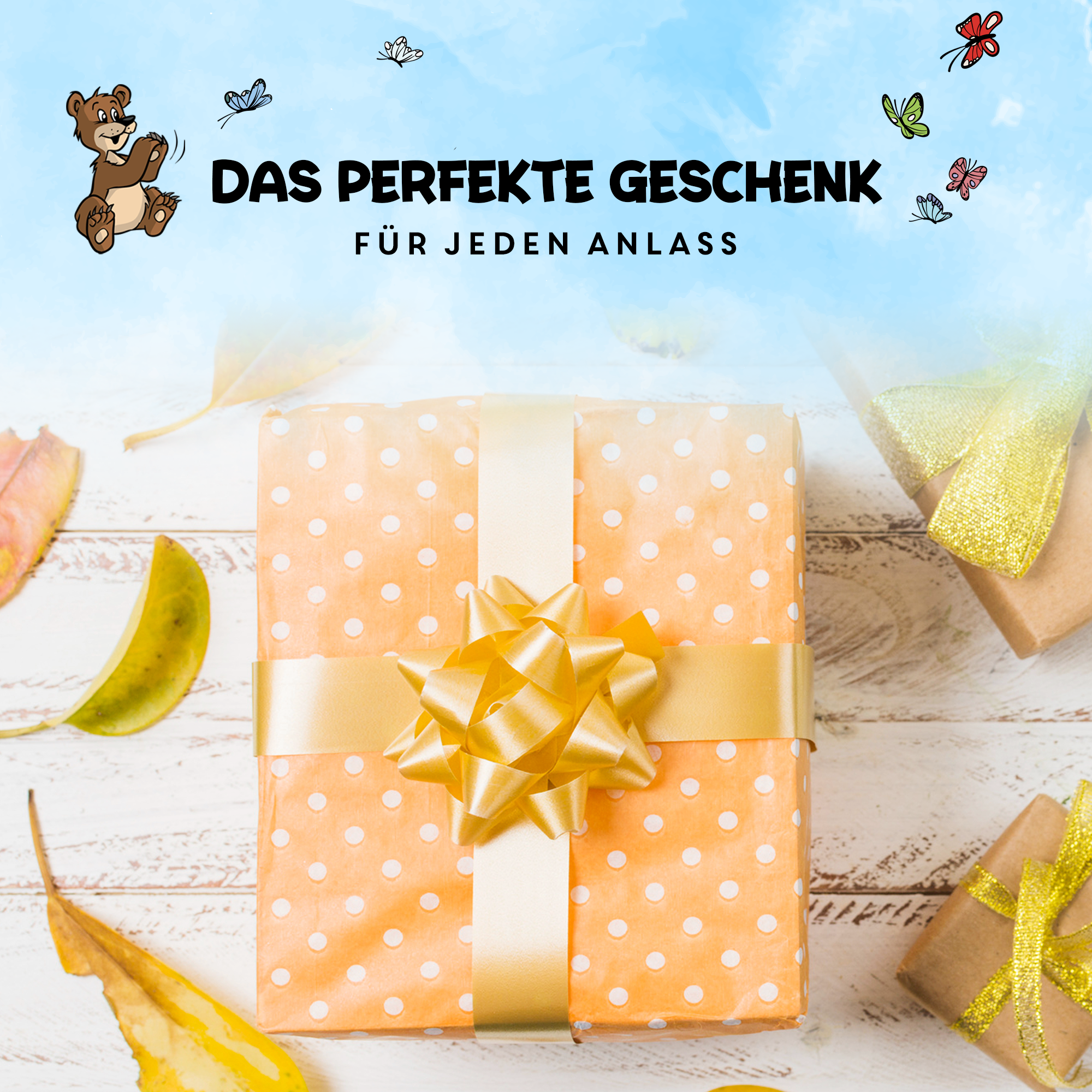 Yakari Kirschkernkissen 19x19cm Design blaue Streifen