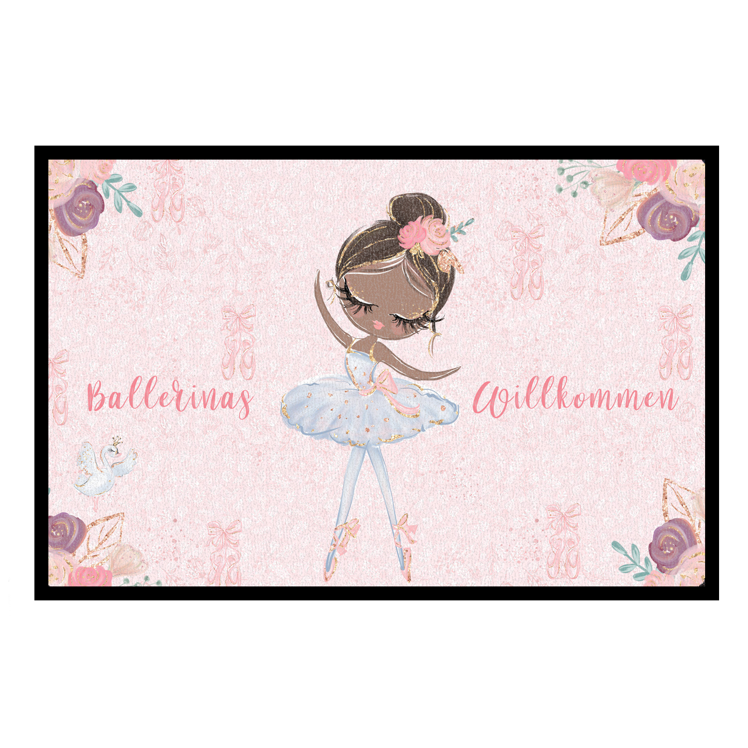 Kinderfußmatte mit deinem personalisierten Text - Ballerina 2