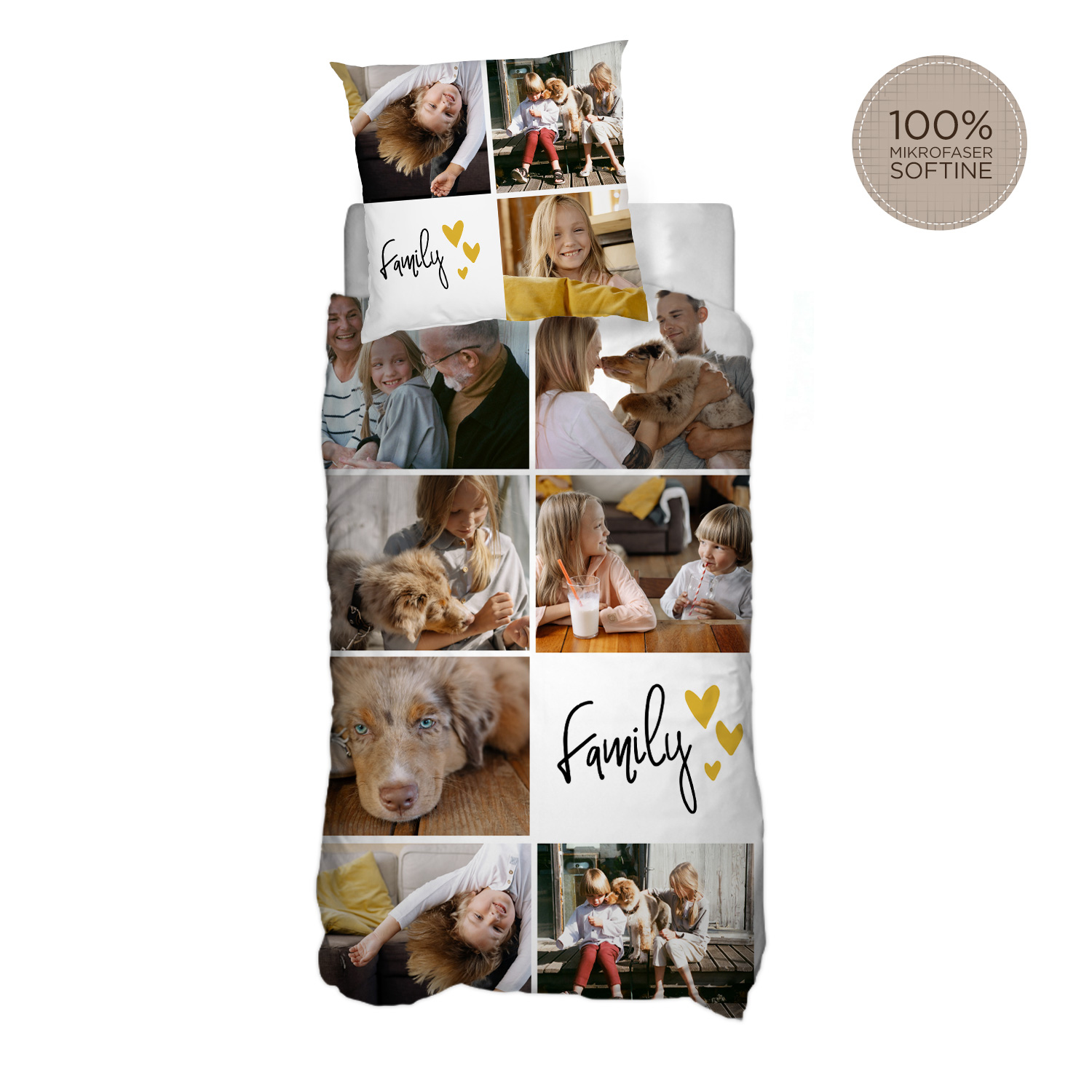 Bettbezug aus Mikrofaser Softine 135 x 200 cm, Selbst gestalten