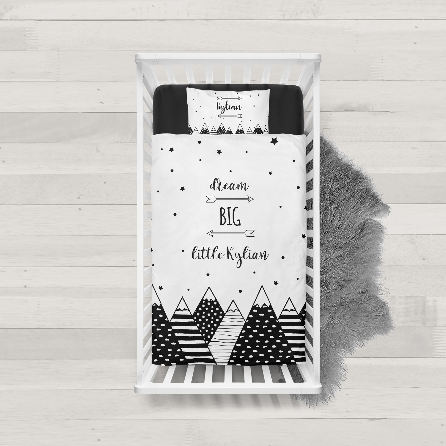 Wild Child white - Kinder-Bettdeckenbezug mit Namen