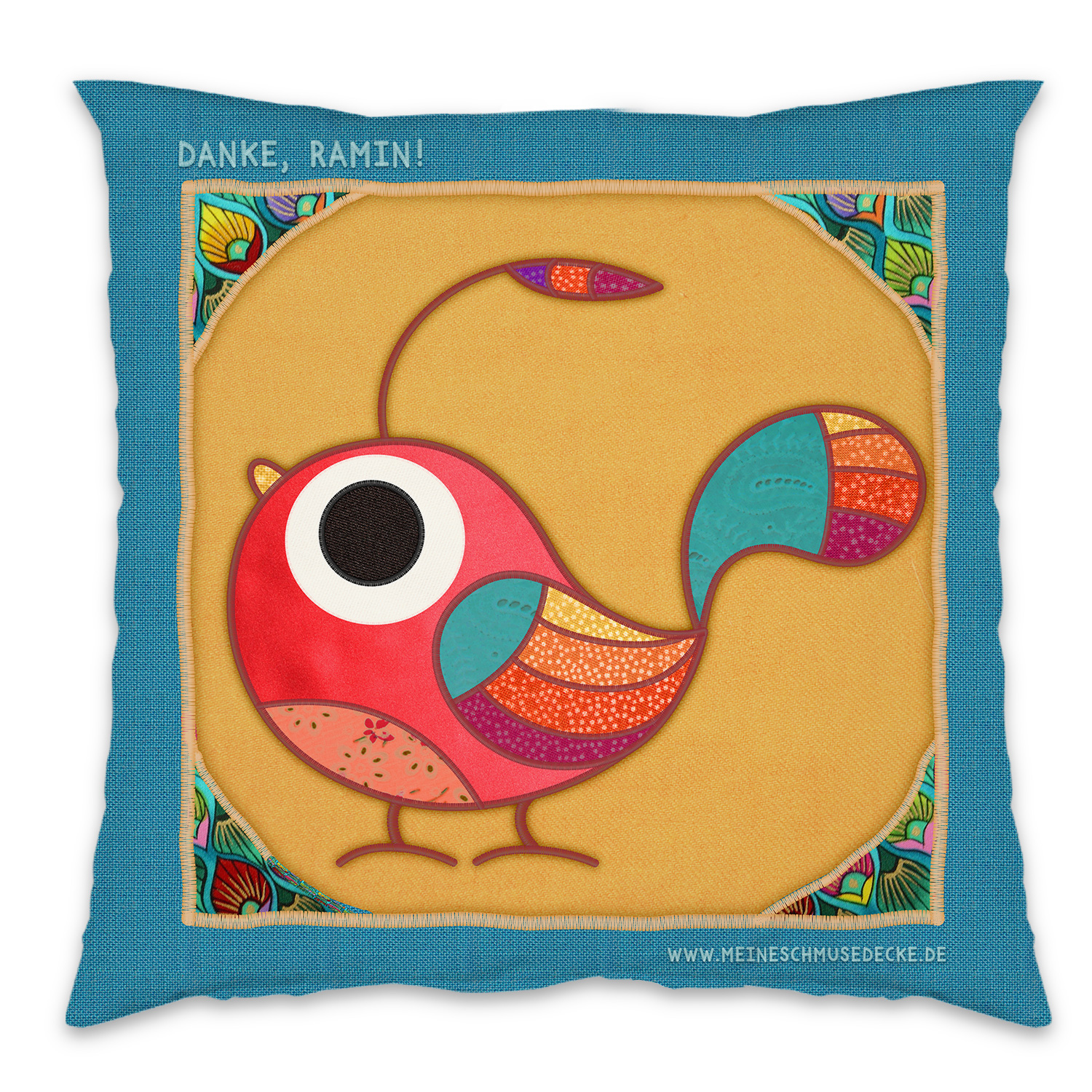 Kissen mit Vogel