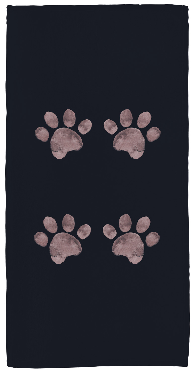 Pfoten braun - Handtuch mit Namen