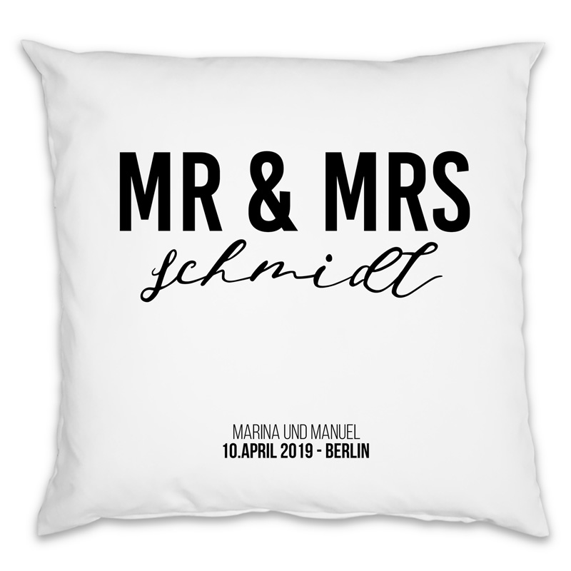 Mr & Mrs (+Text) - Kissen