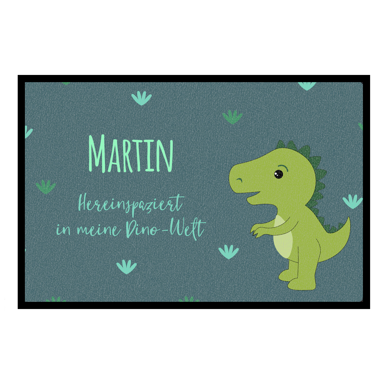 Kinder Fußmatte mit eigenem Text - Dino