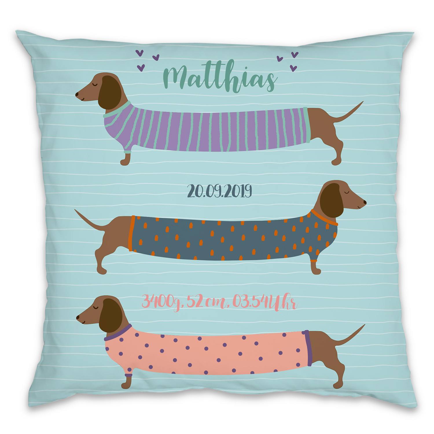 Sausage dog - Kissen mit Namen