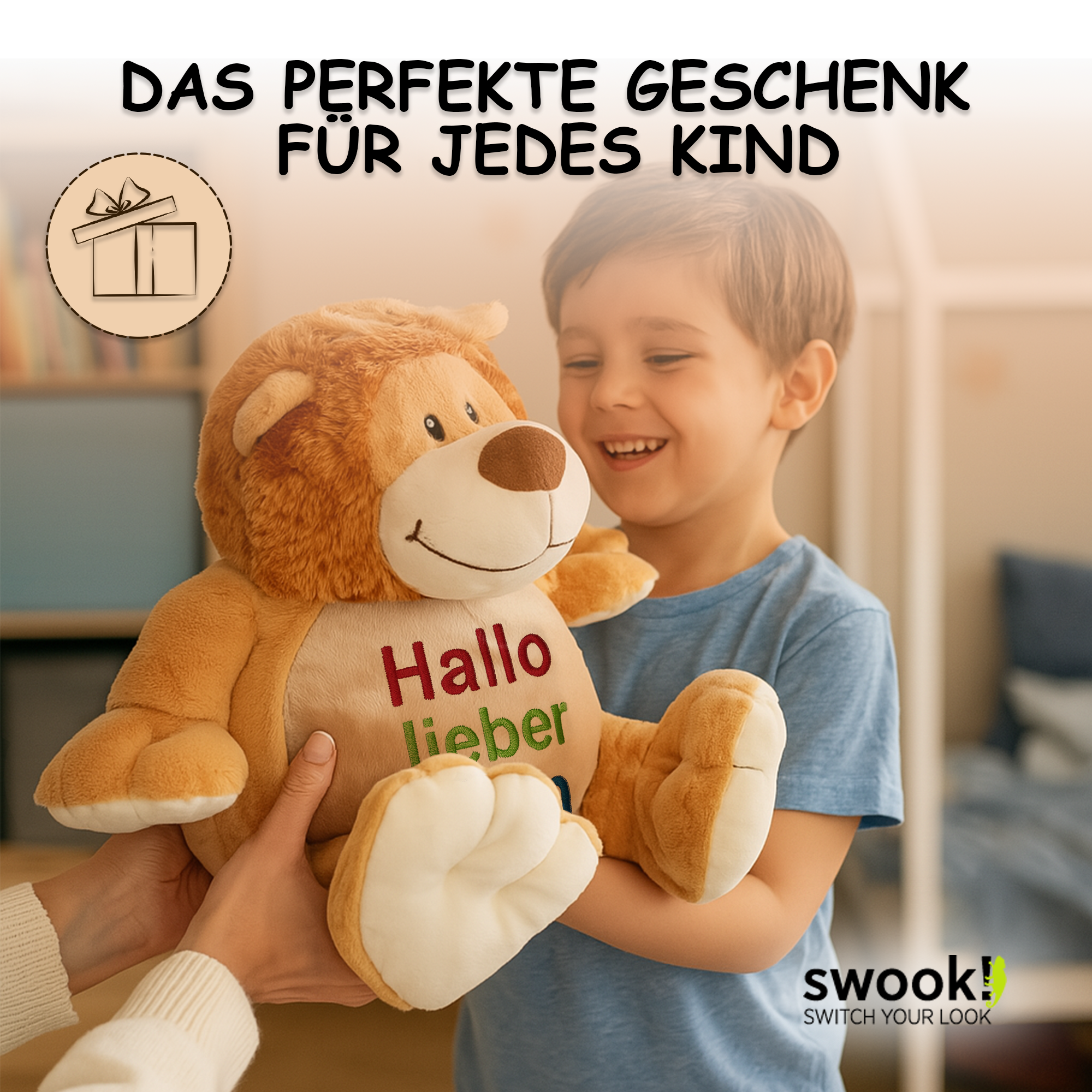 Löwe Leo mit hochwertigem Stick für eure Kleinen