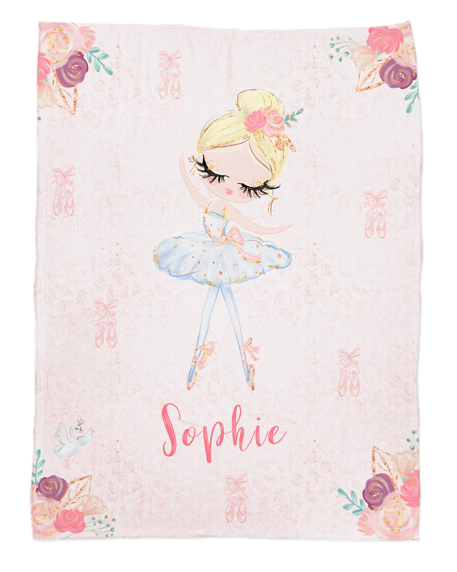Ballerina 3 - Babydecke mit Namen